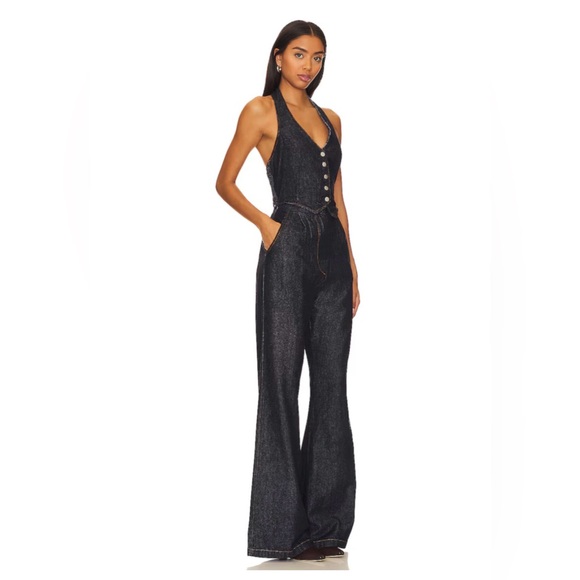 Amanda Uprichard x Revolve Isadore Denim Jumpsuit in Indig - Picture 2 of 16